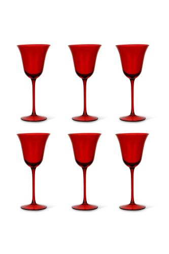 Coincasa σετ ποτήρια κρασιού γυάλινα (6 τεμάχια) - 007379609 Κόκκινο